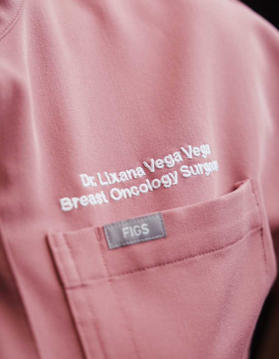 Dr. Lixana Vega Vega embroidered scrubs